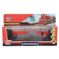 Модель металл локомотив 19 см, двери, инерция, красный (LOCOTEM18B-19-GYRD) Технопарк