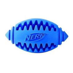 Игрушка Nerf Мяч для регби рифленый для собак (8 см, Синий)