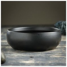 Кашпо- бонсайница керамическое круглое "Плошка" черное 16*16*5 см Take It Easy