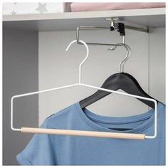 Вешалка для брюк и юбок SAVANNA Wood, 1 перекладина, 37×22×1,5 см, цвет белый