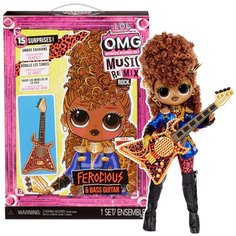 Кукла LOL Surprise ЛОЛ ОМГ Рок - кукла Ремикс Ferocious с бас- гитарой Remix OMG LOL 577591