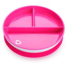 Тарелка Munchkin Stay Put Suction Plate (11213), розовый