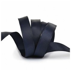 Лента Ideal репсовая в рубчик шир.15мм цв. 372 черно- синий уп.27,42м