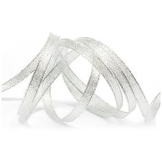 Лента IDEAL с люрексом ТВ- ЛЮР шир.6мм цв. серебро уп.22,85 м