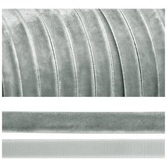 Лента бархатная TBY. LB1088 нейлон шир.10мм цв. серый уп.20м Ideal