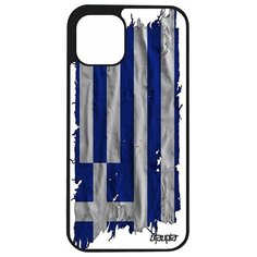 Чехол на смартфон iPhone 12, "Флаг Греции на ткани" Государственный Патриот Utaupia