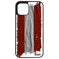Чехол на смартфон iPhone 12, "Флаг Австрии на ткани" Патриот Государственный Utaupia