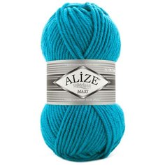 Пряжа для вязания Ализе Superlana maxi (25% шерсть, 75% акрил) 5х100г/100м цв.484 бирюзовый ALIZE SUPER. MAXI.484