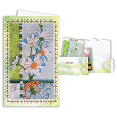 Набор для вышивания бисером Открытка- конверт абрис АРТ AOM-005 Ромашки 8,4х14см Abris ART