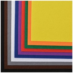 Набор листового фетра (жесткий) IDEAL 2мм 20х30см FLT- HA2 уп.10 листов цв. ассорти