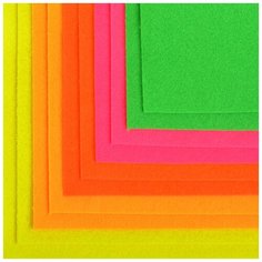 Набор листового фетра флуоресцентный IDEAL 1,4мм 20х30см FLT- FL1 уп.10 листов цв. ассорти