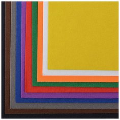 Набор клеевого листового фетра (мягкий) IDEAL 1,6мм 20х30см FLT- SA3 уп.10 листов цв. ассорти