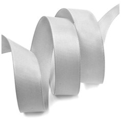 Лента Ideal репсовая в рубчик шир.25мм цв. S186 св. серый уп.27,42м