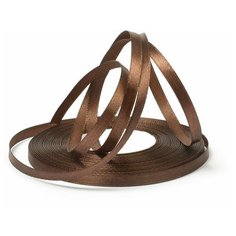 Лента атласная 1/4 (6мм) цв.3139 т. коричневый IDEAL уп.27,4 м