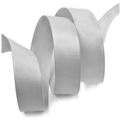 Лента Ideal репсовая в рубчик шир.25мм цв. 007 (092) св. серый уп.27,42м