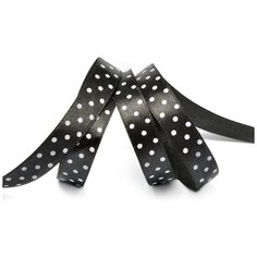 Лента атласная Ideal LDAG03002912 (23) горошек 12мм цв. черный- белый уп.27,4м