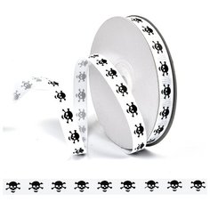 Лента репсовая с рисунком TBY. LDRH41 шир.10мм цв. белый уп. 22,85м Ideal