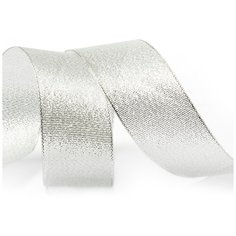 Лента IDEAL с люрексом ТВ- ЛЮР шир.50мм цв. серебро уп.22,85м