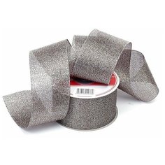 Лента IDEAL с люрексом ТВ- ЛЮР шир.50мм цв.139 черный/серебро уп.22,85 м