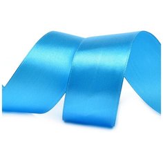 Лента атласная 1 1/2 (38мм) цв.3157 ярк. голубой IDEAL уп.27,4 м