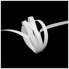 Лента Ideal репсовая в рубчик шир.6мм цв. 029 (5001) белый уп.27,42м