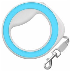 WauDog Поводок- рулетка круглая WAUDOG, размер XS- M, до 40 кг, 2,9 м голубая
