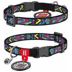 WauDog Ошейник для кошек Nylon с рисунком "Инди" (ширина 10 мм, длина 20-30 см)