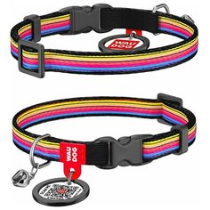 WauDog Ошейник для кошек Nylon с рисунком "Линия 1" (ширина 10 мм, длина 20-30 см)