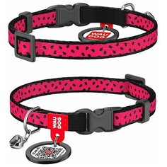 WauDog Ошейник для кошек Nylon с рисунком "Арбуз" (ширина 10 мм, длина 20-30 см)