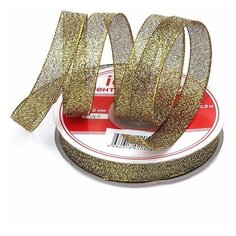 Лента IDEAL с люрексом ТВ- ЛЮР шир.12мм цв.140 черный/золото уп.22,85 м