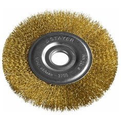 Щетка дисковая для УШМ витая стальная латунированная проволока 150 мм Stayer PROFI 35122-150
