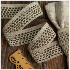 Тесьма вязаная 24мм 05с2307 рис.5317 цв.71 льняной уп.25м Ideal