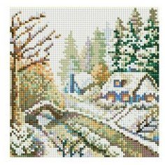 Алмазная мозаика на холсте 20х20 см Белоснежка 475-ST-PS Зима