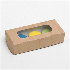 Контейнер на вынос, с окном, крафт, 17 х 7 х 4 см, набор 20 шт. Сима ленд