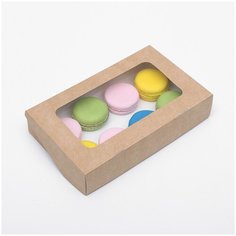 Контейнер на вынос, с окном, крафт, 20 х 12 х 4 см, набор 20 шт. Сима ленд