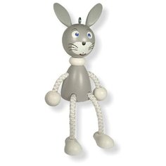 Фигурка на пружинке Заяц серый Wood Fun