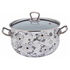 Кастрюля Интерос Кружево, 4 л, белый/серый/черный