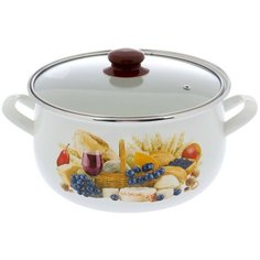 Кастрюля Интерос Палермо, 3.1 л, белый/коричневый