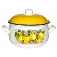 Кастрюля Интерос Лимоны, 5.1 л, белый/желтый