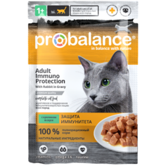 Упаковка 25 шт Консервированный корм для кошек Probalance с кроликом в соусе