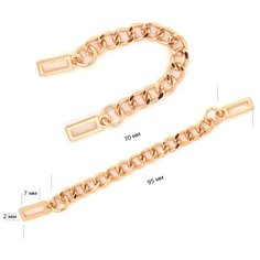 Цепочка - вешалка TBY80600 70х5мм цв. золото уп. 10шт