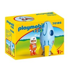 Набор с элементами конструктора Playmobil 1-2-3 70186 Астронавт с ракетой