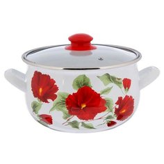 Кастрюля Интерос Каркаде, 3.1 л, белый/красный