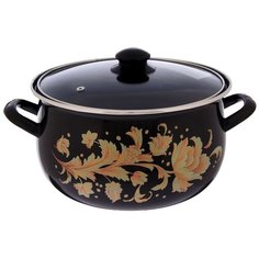 Кастрюля Интерос Винтаж, 3.1 л, черный/золотой