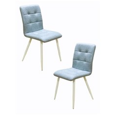 Комплект стульев (2 шт.), СтолБери, Доби, металлокаркас белый матовый, голубой Safari