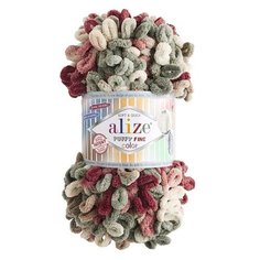 Пряжа Alize Puffy Fine Color (Пуффи Файн Колор) 6039 100% микрополиэстер 100г 14м 5шт