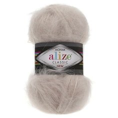 Пряжа Alize Mohair Classic (Мохер Классик) 67 молочно-бежевый 25% мохер, 24% шерсть, 51% акрил 100г 200м 5шт
