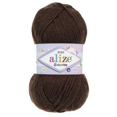 Пряжа Alize Sekerim Bebe (Шекерим Беби) 493 каштановый 100% акрил 100г 320м 5шт