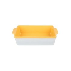 MILLIMI Форма для запекания и сервировки прямоугольная с ручками, керамика, 31х19,5х7,5см, желтая