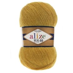 Пряжа Alize Angora Real 40 арт.645 горчичный (Ангора Реал 40) 40% шерсть, 60% акрил 100г 480м 5шт